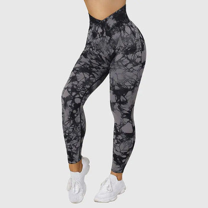 Seamless Tie Dye Leggings Women High Waisted Yoga Pants