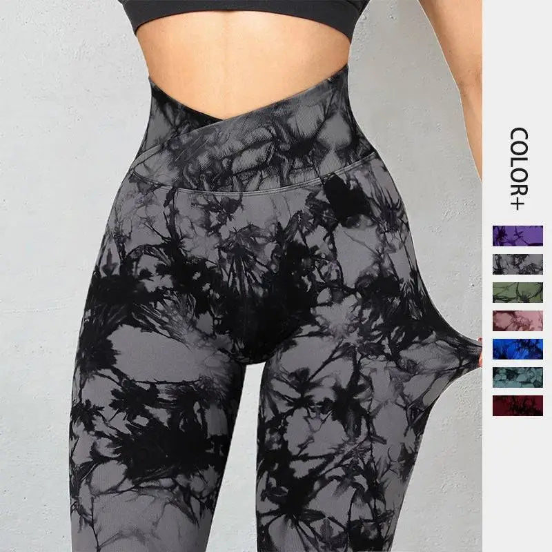 Seamless Tie Dye Leggings Women High Waisted Yoga Pants