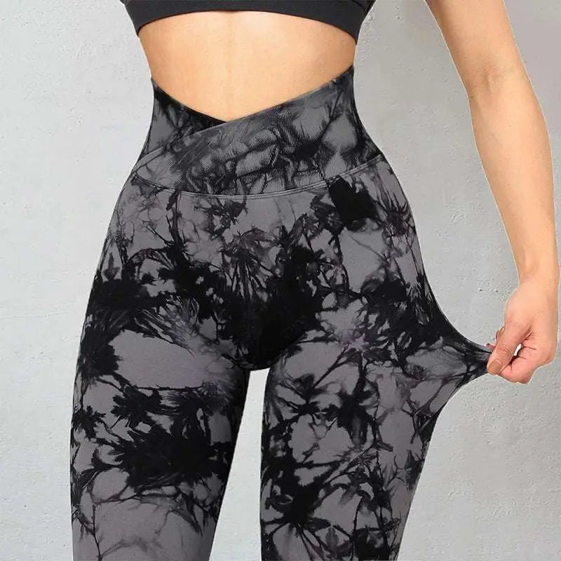Seamless Tie Dye Leggings Women High Waisted Yoga Pants
