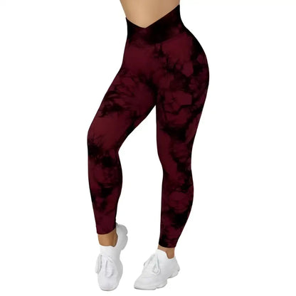 Seamless Tie Dye Leggings Women High Waisted Yoga Pants