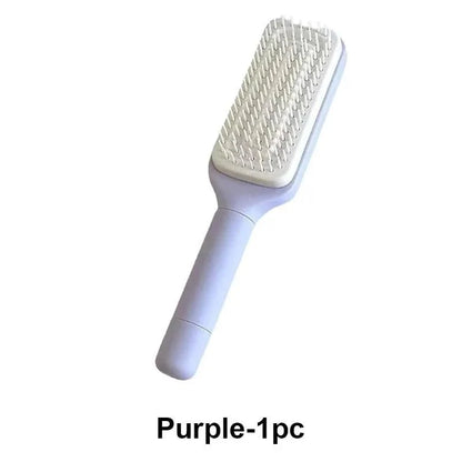 Self-Cleaning Retractable Hairbrush – Anti-Static Scalp Massage Comb