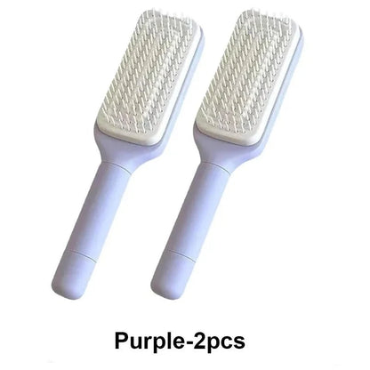 Self-Cleaning Retractable Hairbrush – Anti-Static Scalp Massage Comb
