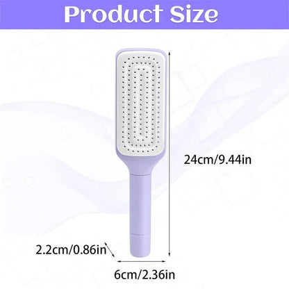 Self-Cleaning Retractable Hairbrush – Anti-Static Scalp Massage Comb
