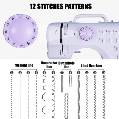 Mini Multifunctional Electric Sewing Machine for Beginners - Adjustable Speed
