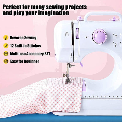 Mini Multifunctional Electric Sewing Machine for Beginners - Adjustable Speed