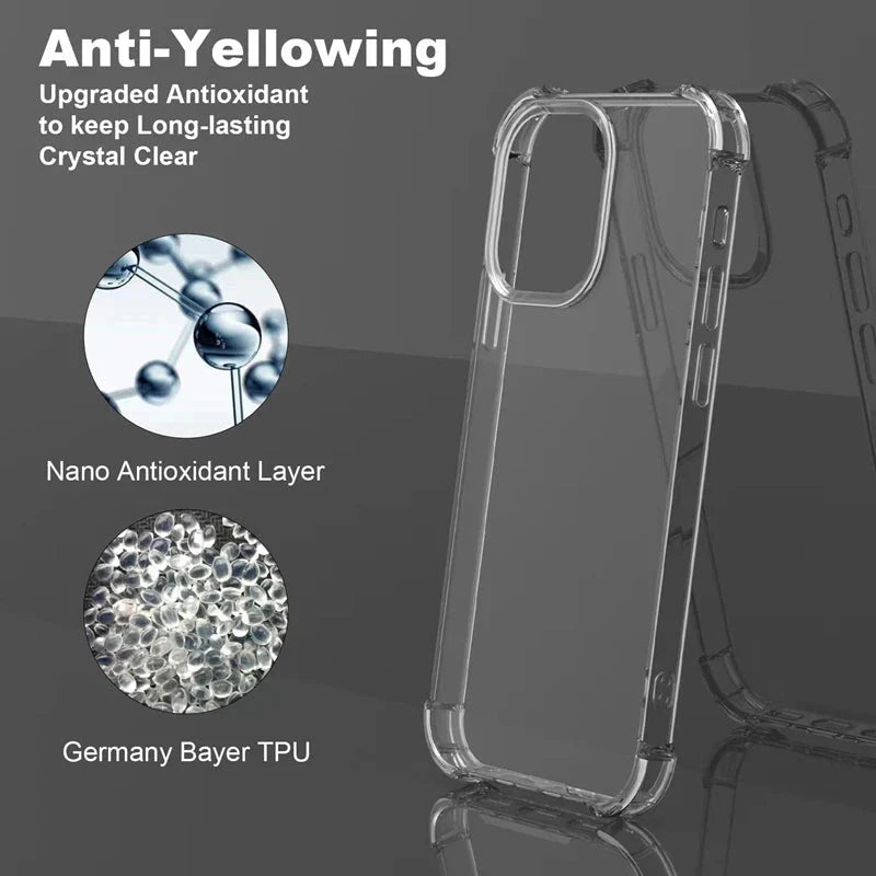 Shockproof Transparent Phone Case – Clear Silicone Bumper Cover