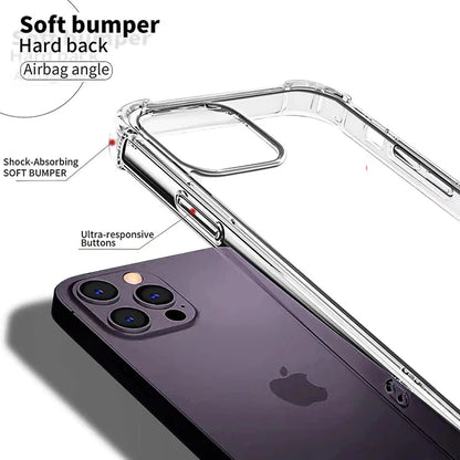 Shockproof Transparent Phone Case – Clear Silicone Bumper Cover