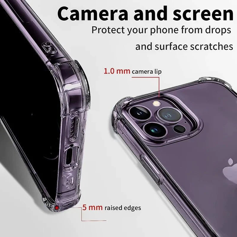 Shockproof Transparent Phone Case – Clear Silicone Bumper Cover