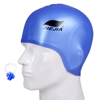 Silicone Swimming Cap with Ear Protection – Waterproof, Comfortable Fit