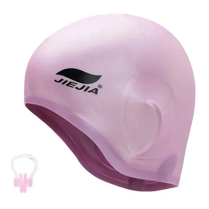 Silicone Swimming Cap with Ear Protection – Waterproof, Comfortable Fit