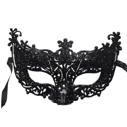 Silver and Black Venetian Masquerade Eye Mask | Elegant Party Accessory