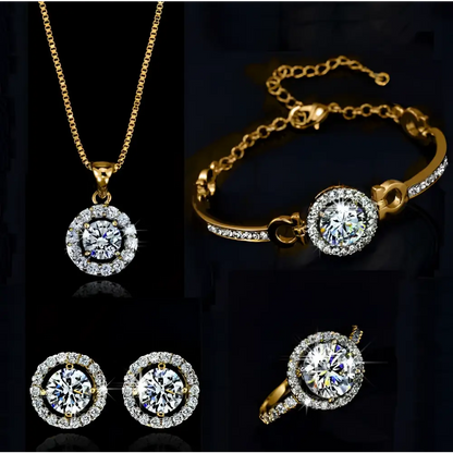 Silver Diamond Jewelry Sets Luxury Women’s Fashion
