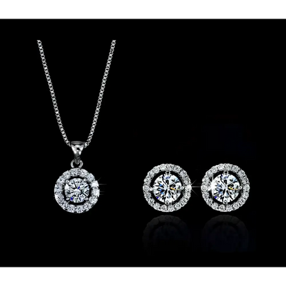 Silver Diamond Jewelry Sets Luxury Women’s Fashion