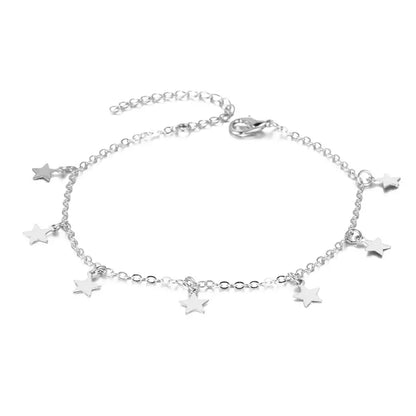 Silver Star Fashion Anklet Jewelry