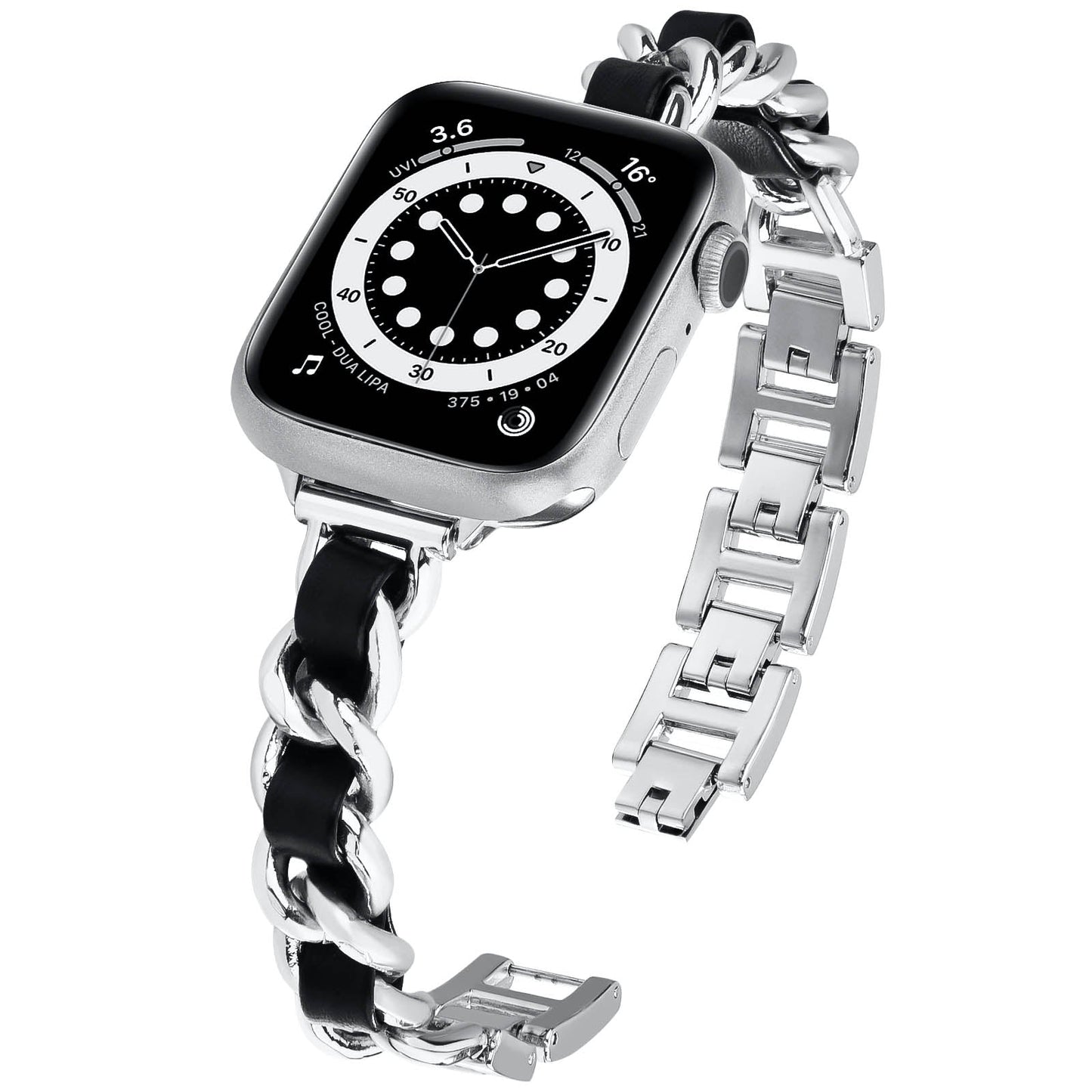 Bracelet à maillons en métal fin pour Apple Watch 38/40/41mm et 42/44/45mm