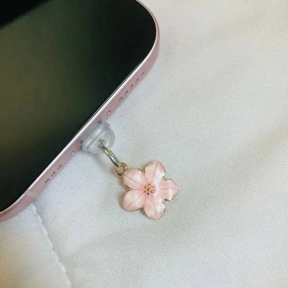 Simple Flowers Phone Dust Plug – Decorative Charging Port Pendant
