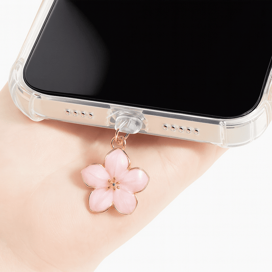 Simple Flowers Phone Dust Plug – Decorative Charging Port Pendant