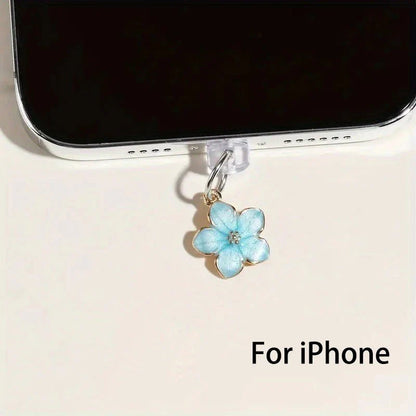 Simple Flowers Phone Dust Plug – Decorative Charging Port Pendant