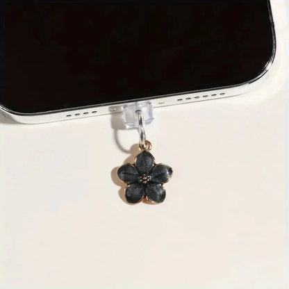 Simple Flowers Phone Dust Plug – Decorative Charging Port Pendant
