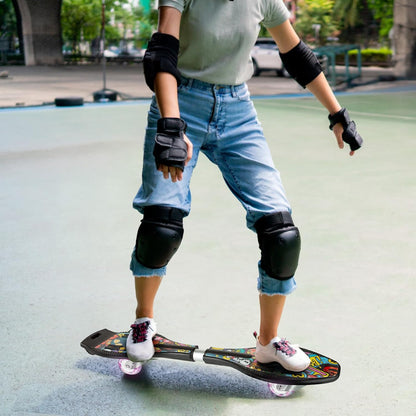 Caster Board 2 Wheel Pivoting Skateboard with 360-degree Casters