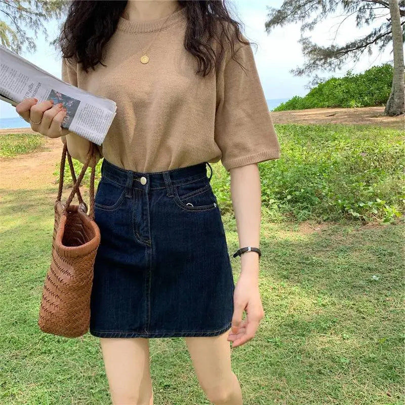 Small Denim Skirt in Summer Dark Blue
