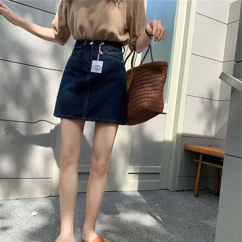 Small Denim Skirt in Summer Dark Blue