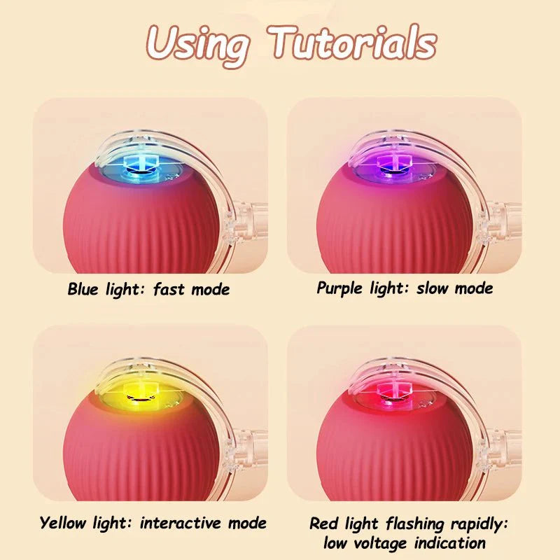 Smart Interactive Cat Ball – Automatic Rolling Rechargeable Toy