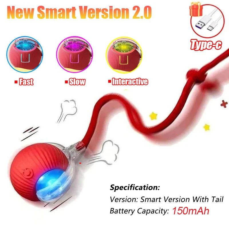 Smart Interactive Cat Ball – Automatic Rolling Rechargeable Toy
