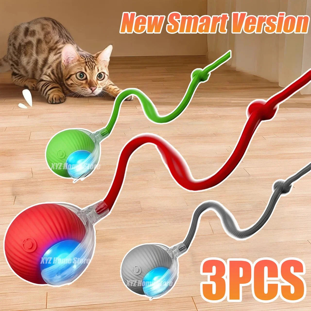 Smart Interactive Cat Ball – Automatic Rolling Rechargeable Toy