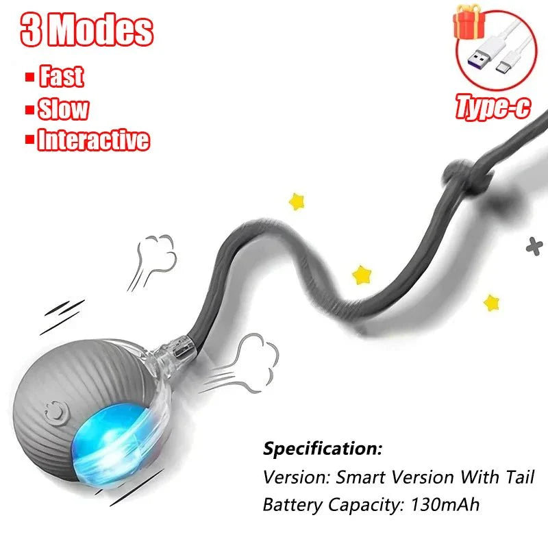 Smart Interactive Cat Ball – Automatic Rolling Rechargeable Toy