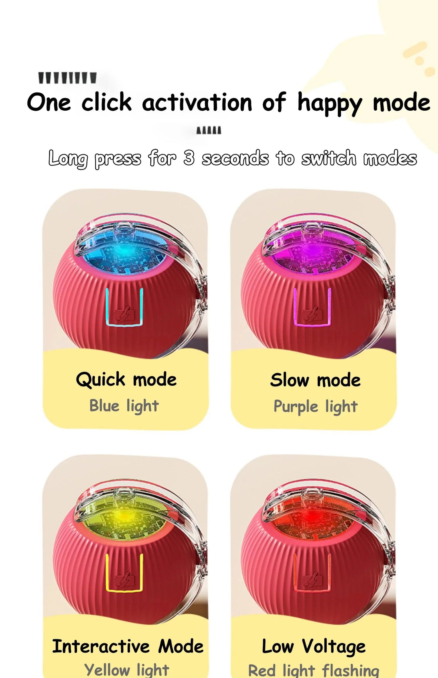 Smart Interactive Cat Ball – Automatic Rolling Rechargeable Toy