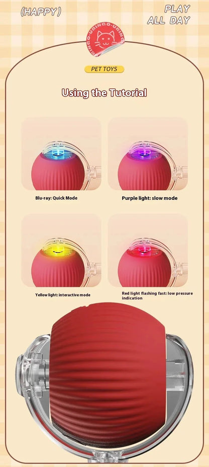 Smart Interactive Cat Ball – Automatic Rolling Rechargeable Toy