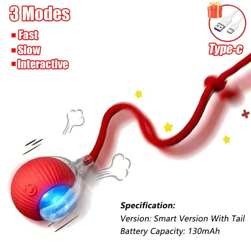 Smart Interactive Cat Ball – Automatic Rolling Rechargeable Toy
