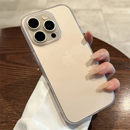 Soft Matte Candy Transparent Phone Case | Shockproof Silicone Bumper Cover for iPhone 11 to 16 Series