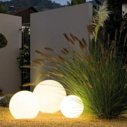 Modern PE Globe Outdoor Garden Light | Rechargeable 16 Color LED Outdoor Lamp