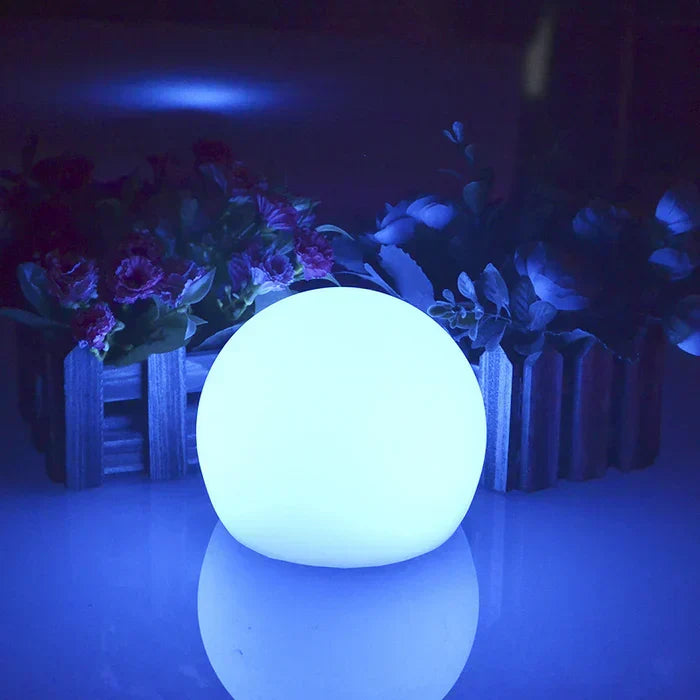 Modern PE Globe Outdoor Garden Light | Rechargeable 16 Color LED Outdoor Lamp