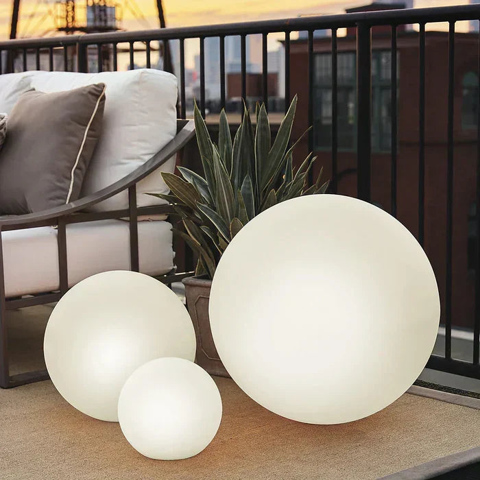 Modern PE Globe Outdoor Garden Light | Rechargeable 16 Color LED Outdoor Lamp