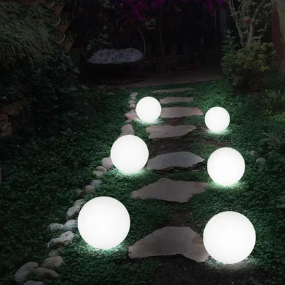 Modern PE Globe Outdoor Garden Light | Rechargeable 16 Color LED Outdoor Lamp