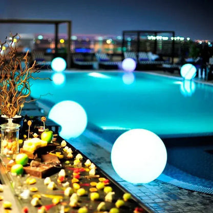 Modern PE Globe Outdoor Garden Light | Rechargeable 16 Color LED Outdoor Lamp