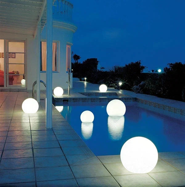 Modern PE Globe Outdoor Garden Light | Rechargeable 16 Color LED Outdoor Lamp