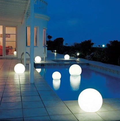 Modern PE Globe Outdoor Garden Light | Rechargeable 16 Color LED Outdoor Lamp