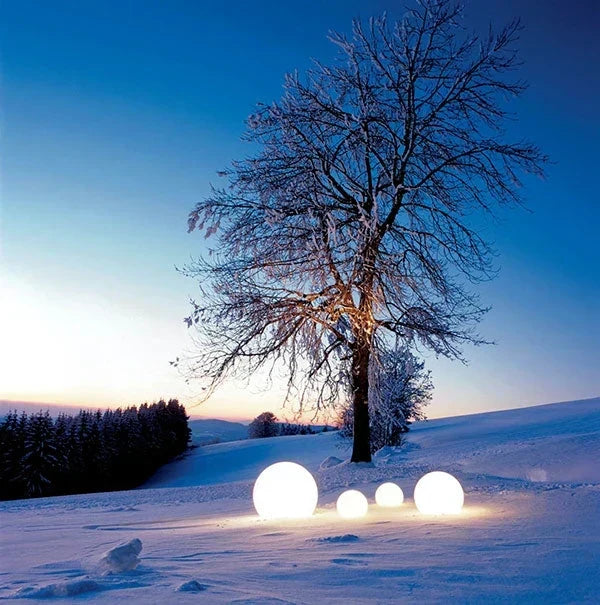 Modern PE Globe Outdoor Garden Light | Rechargeable 16 Color LED Outdoor Lamp