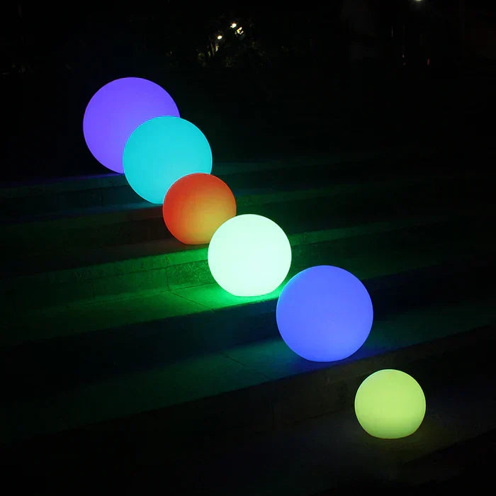 Modern PE Globe Outdoor Garden Light | Rechargeable 16 Color LED Outdoor Lamp