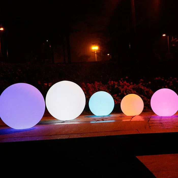 Modern PE Globe Outdoor Garden Light | Rechargeable 16 Color LED Outdoor Lamp