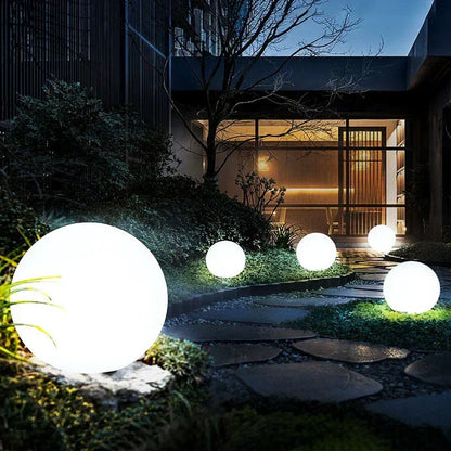 Modern PE Globe Outdoor Garden Light | Rechargeable 16 Color LED Outdoor Lamp