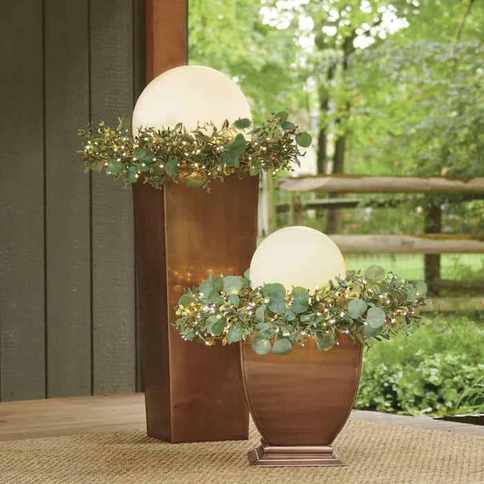 Modern PE Globe Outdoor Garden Light | Rechargeable 16 Color LED Outdoor Lamp
