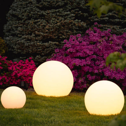 Modern PE Globe Outdoor Garden Light | Rechargeable 16 Color LED Outdoor Lamp