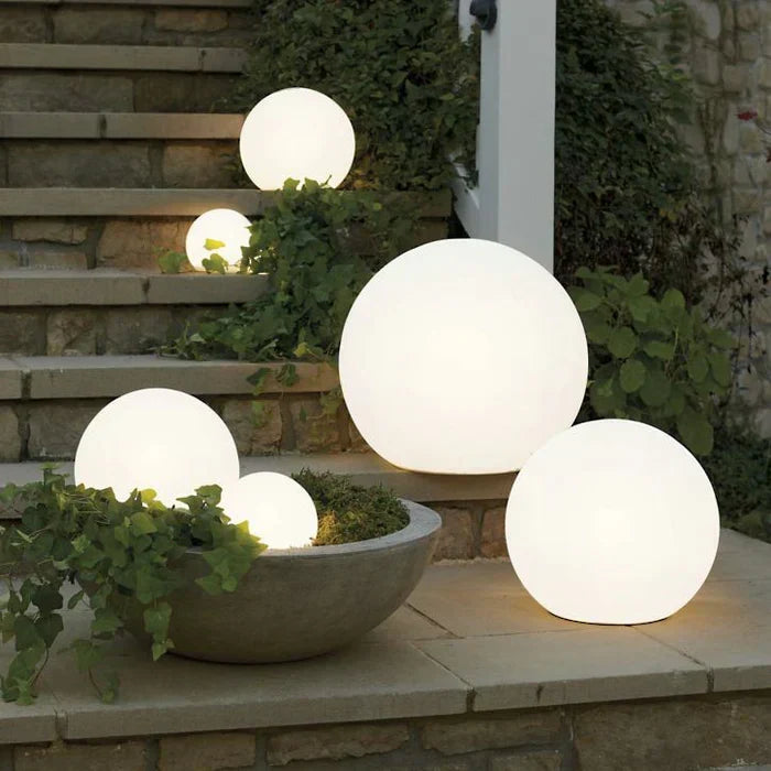 Modern PE Globe Outdoor Garden Light | Rechargeable 16 Color LED Outdoor Lamp