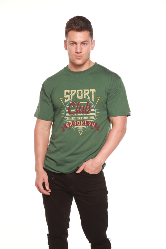 T-shirt graphique à manches courtes en viscose de bambou/coton biologique pour homme du Sport Club