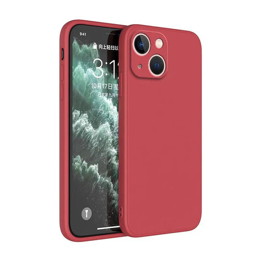 Square Liquid Silicone Phone Case – Full Coverage Shockproof Camera Protective Cover